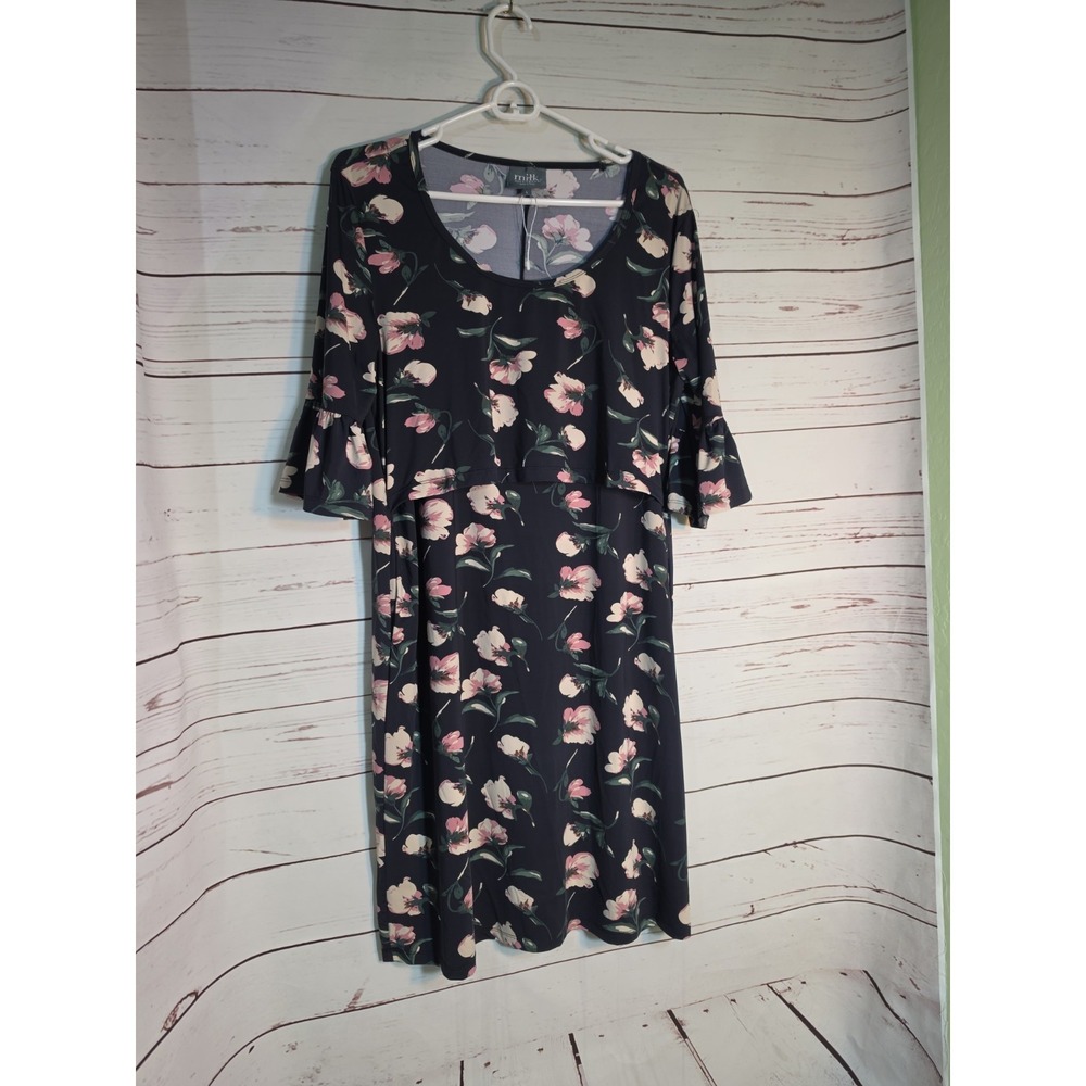 Milk Nursingwear Floral Nursing Dress Large